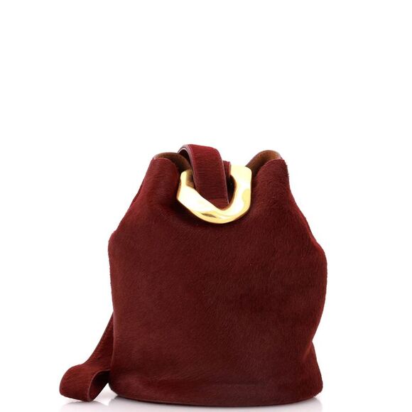 Bottega Veneta | Bags | Bottega Veneta Drop Bucket Bag Pony Hair Red ...